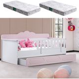 Setay Montessori Karyola, Flower Yavrulu Yatak- Pembe + 2 Adet Comfort Yatak - Renk