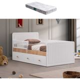 Setay Montessori Yatak, Lena Yavrulu Montessori Karyola - Ceviz + 1 Adet Comfort Yatak - 90 x 190 cm