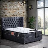 Setay Napoli Ikili Set Tek Kişilik Baza Başlık - Antrasit - 90 x 200 cm