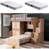 Setay Natural Ranza Karyola 2 Kapaklı Dolap + 2 Adet Comfort Yatak - Ceviz - 90 x 190 cm
