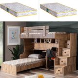 Setay Natural Ranza Karyola Çalışma Masası + 2 Adet Comfort Yatak - 90 x 190 cm - Ceviz