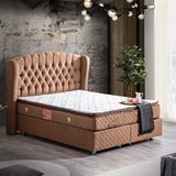 Setay Nice İkili Set Tek Kişilik Baza Başlık - Kahverengi - 90 x 200 cm
