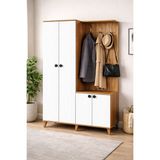 Setay Portmanto Arven Ceviz Askılıklı Vestiyer 100 cm Genişlik 187 cm Yükseklik Modern Tasarım