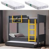 Setay Ranza, Asya Ayrılabilir Yavrulu Ranza + 2 Adet Comfort Yatak - 90 x 190 cm - Antrasit
