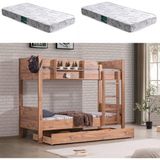 Setay Ranza, Asya Ayrılabilir Yavrulu Ranza + 2 Adet Comfort Yatak - 90 x 190 cm - Ceviz