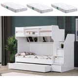 Setay Ranza, Cesur 3lü Yavrulu Ranza, Beyaz + 3 Adet Comfort Yatak - 90 x 190 cm