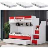 Setay Ranza, Cesur 3lü Yavrulu Ranza, Kırmızı + 3 Adet Comfort Yatak - 90 x 190 cm