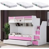 Setay Ranza, Cesur 3lü Yavrulu Ranza, Pembe + 3 Adet Comfort Yatak - 90 x 190 cm