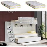 Setay Ranza Çizgi Yavrulu Ranza 2 Adet Comfort Yatak - Beyaz - 90 x 190 cm