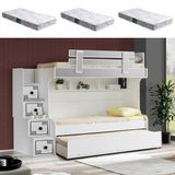 Setay Ranza Çizgi Yavrulu Ranza + 3 Adet Comfort Yatak - Beyaz - 90 x 190 cm