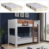 Setay Ranza, Delfino 2li Ranza + 2 Adet Comfort Yatak - Ceviz - Beyaz - 90 x 190 cm