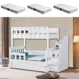 Setay Ranza Diva Mdf Profil Diva Ayrılabilir Yavrulu Ranza + 3 Adet Comfort Yatak - Beyaz - 100 x 200 cm