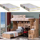 Setay Ranza , Kaptan Ranza Karyola Çalışma Masası Takımı + 2 Adet Comfort Yatak - 90 x 190 cm - Ceviz