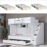 Setay Ranza, Kardem Yavrulu Ranza, Beyaz 3 Lü Ranza + 3 Adet Comfort Yatak - 90 x 190 cm