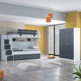 Setay Ranza, Metris Yavrulu Ranza + 3 Kapaklı Dolap - 90 x 190 cm - Antrasit