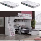 Setay Ranza Pisa Ranza Karyola Çalışma Masası + 2 Adet Comfort Yatak - Beyaz - 90 x 190 cm