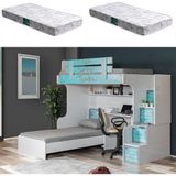 Setay Ranza Summer Ranza Karyola Çalışma Masası + 2 Adet Comfort Yatak - Mavi - 90 x 190 cm