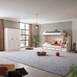 Setay Ranza, Zenit Plus Yavrulu Genç Odası Takımı Ranza + Üç Kapaklı Dolap - 90 x 190 cm - Krem
