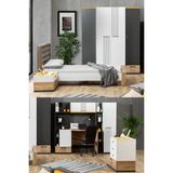 Setay Relax Genç Odası - 4 Kapılı Dolap, Karyola, Komodin, Şifonyer, Çalışma Masası, Kitaplık - Beyaz
