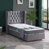 Setay Riga Tek Kişilik Baza Başlık Comfort Yatak Seti - Gri - 100 x 200 cm