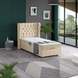 Setay Riga Tek Kişilik İkili Set Baza Başlık - Krem - 90 x 190 cm
