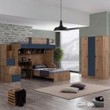 Setay Riva Ranza Karyola Çalışma Masası 3 Kapaklı Dolap - 90 x 190 cm - Renkli