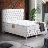 Setay Roma Tek Kişilik Baza Başlık Real Pedli Yatak Seti Krem - 100 x 200 cm