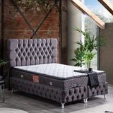Setay Roma Tek Kişilik İkili Set Baza Başlık - Antrasit - 90 x 200 cm
