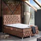 Setay Roma Tek Kişilik İkili Set Baza Başlık - Kahverengi - 90 x 200 cm