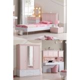 Setay Rosa Genç Odası - 3 Kapılı Dolap, Karyola, Komodin, Masa, Şifonyer, Kitaplık