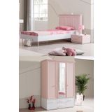 Setay Rosa Genç Odası - 3 Kapılı Dolap, Karyola, Komodin