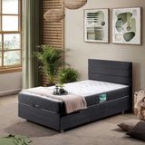 Setay Sofia Tek Kişilik Baza Başlık Comfort Yatak Seti - Antrasit - 90 x 190 cm