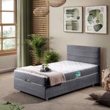 Setay Sofia Tek Kişilik Baza Başlık Comfort Yatak Seti - Gri - 120 x 200 cm