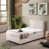 Setay Sofia Tek Kişilik Baza Başlık Comfort Yatak Seti - Krem - 120 x 200 cm