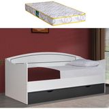 Setay Soft Çekmeceli Karyola + 1 Adet Comfort Yatak - Beyaz - Antrasit - Antrasit - Beyaz - 90 x 200 cm