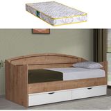 Setay Soft Çekmeceli Karyola + 1 Adet Comfort Yatak - Ceviz, Beyaz - Renk