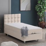 Setay Tavira İkili Set Tek Kişilik Baza Başlık Seti - Krem - 90 x 200 cm
