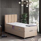Setay Tetra İkili Set Tek Kişilik Baza Başlık - Bej - 90 x 190 cm