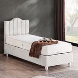 Setay Trend Tek Kişilik Baza Başlık Letto Yatak Seti - Beyaz - 120 x 200 cm
