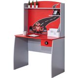 Setay Üniteli Bilgisayar Masası, Formula Çalışma Masası - Arabalı Yatak Uyumlu - 104x157x50 - Kırmızı