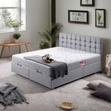 Setay Venedik Çift Kişilik Baza Başlık Letto Yatak Seti - Açık Gri - 160 x 200 cm