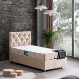 Setay Vita İkili Set Tek Kişilik Baza Başlık - Bej - 90 x 200 cm