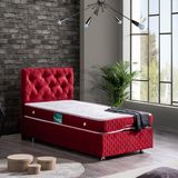 Setay Vita İkili Set Tek Kişilik Baza Başlık - Bordo - 90 x 190 cm