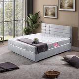 Setay Viyana Çift Kişilik Baza Başlık Letto Yatak Seti Açık Gri - 160 x 200 cm