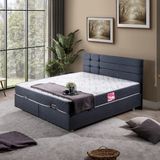 Setay Viyana Çift Kişilik Baza Başlık Letto Yatak Seti Lacivert - 150 x 200 cm