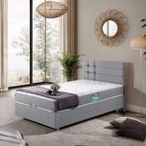 Setay Viyana İkili Set Tek Kişilik Baza Başlık - Açık Gri - 120 x 200 cm