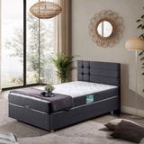 Setay Viyana İkili Set Tek Kişilik Baza Başlık - Antrasit - 90 x 200 cm