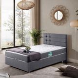 Setay Viyana Tek Kişilik Baza Başlık Comfort Yatak Seti - Gri - 120 x 200 cm