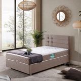 Setay Viyana Tek Kişilik Baza Başlık Comfort Yatak Seti - Kahve - Kahverengi - 90 x 190 cm