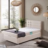 Setay Viyana Tek Kişilik Baza Başlık Comfort Yatak Seti - Krem - 90 x 200 cm